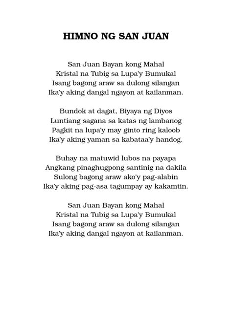 himno ng manuel i santos lyrics|Hymns of Philippine regions .